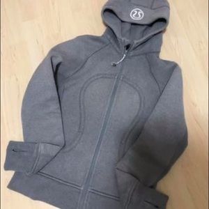Lululemon Grey Shimmer Scuba Zip Up